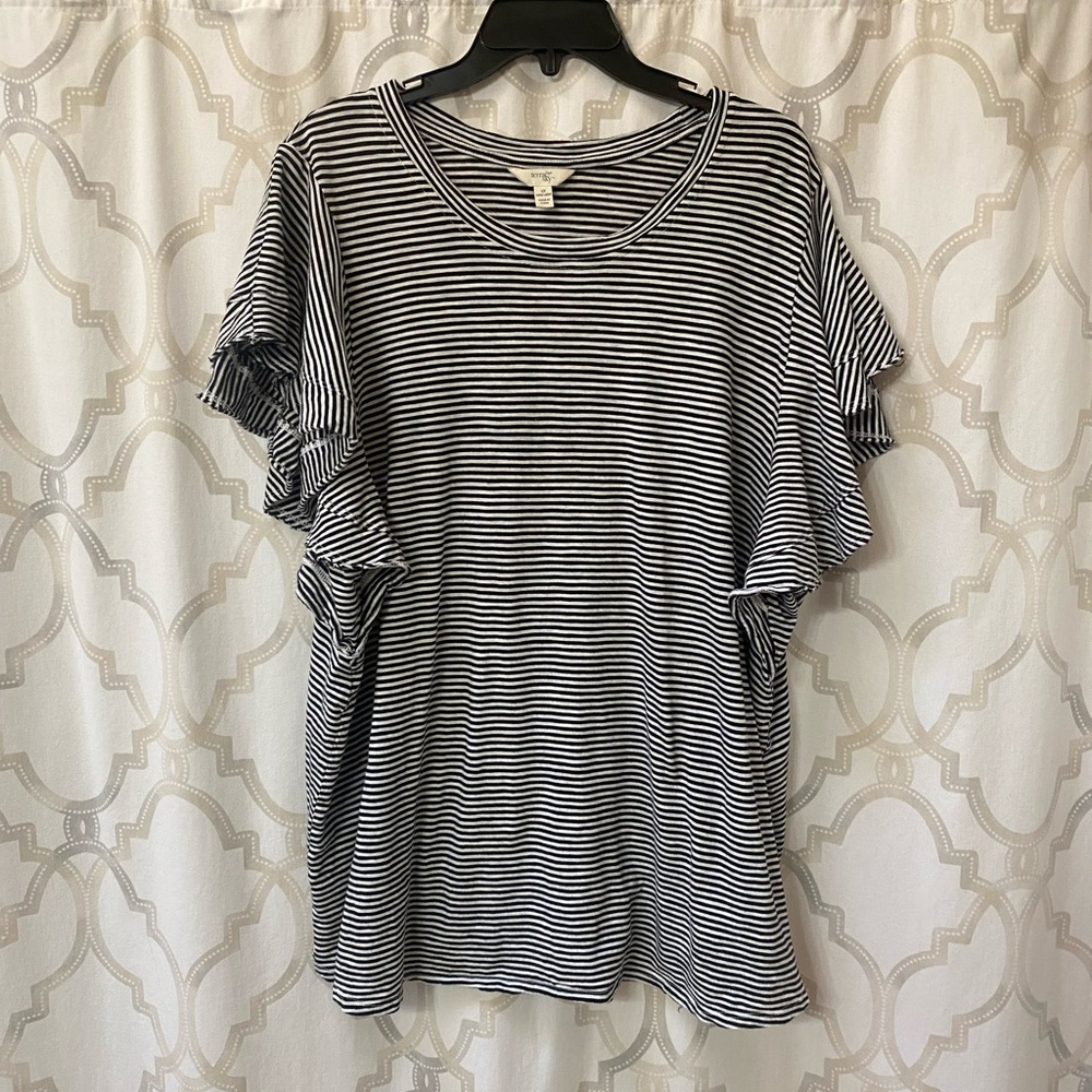 Terra & Sky ruffle sleeve top